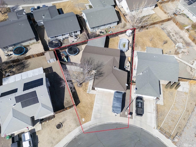 drone / aerial view with a residential view