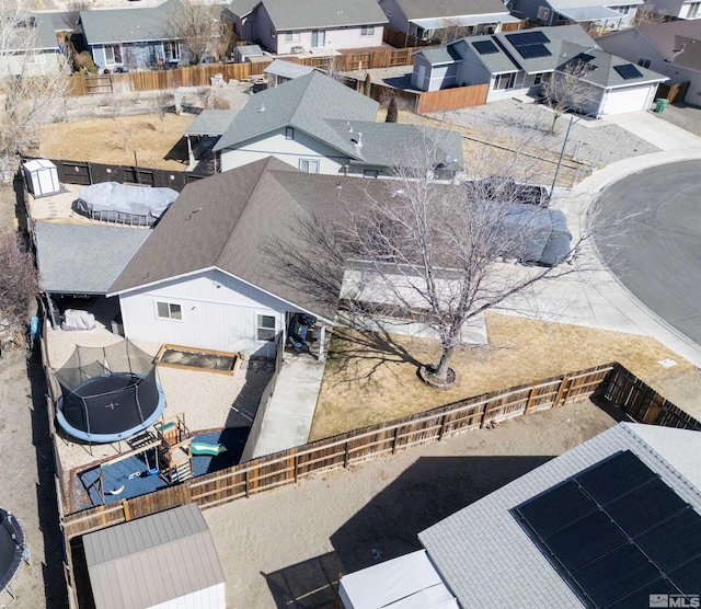 bird's eye view featuring a residential view