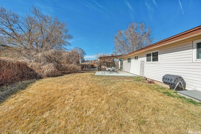 view of yard with a patio area