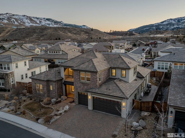 exterior space featuring a residential view and a mountain view