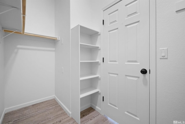 walk in closet featuring wood finished floors