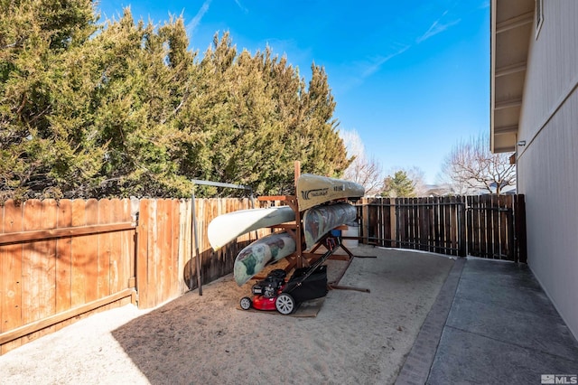 view of jungle gym featuring fence