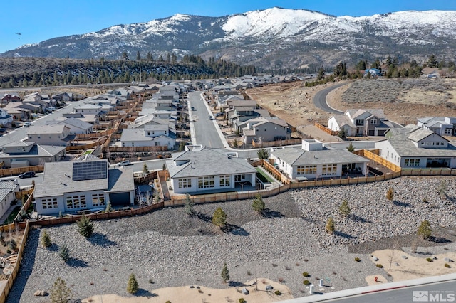 aerial view with a residential view and a mountain view