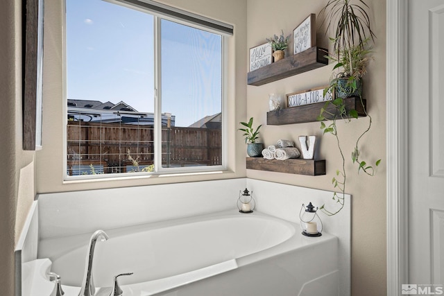 full bathroom featuring a garden tub