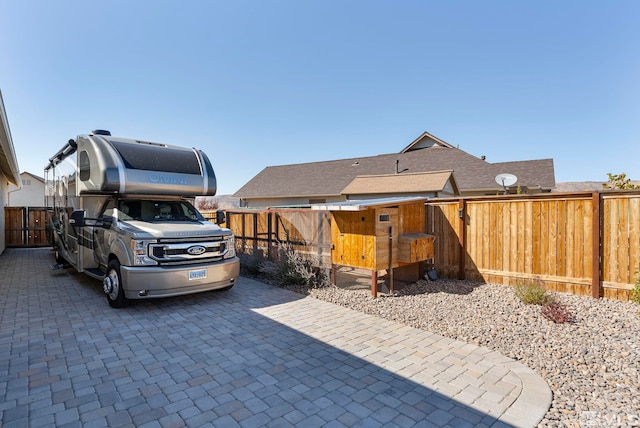 exterior space featuring a fenced backyard