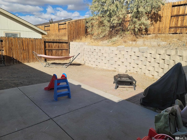 view of patio / terrace with a fenced backyard