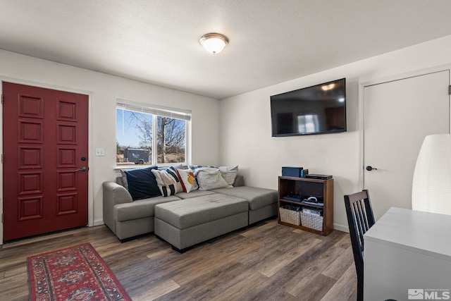 living area featuring wood finished floors