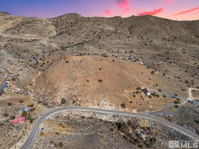 drone / aerial view with a mountain view