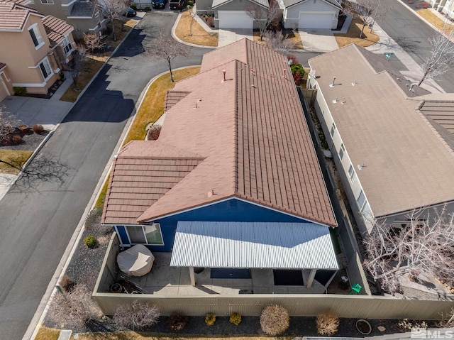 aerial view with a residential view