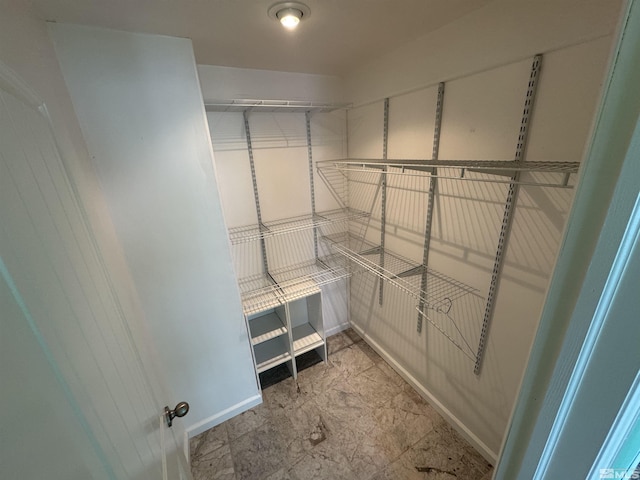 view of walk in closet