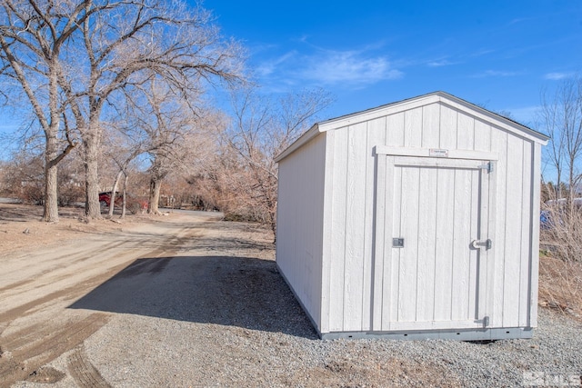 view of shed