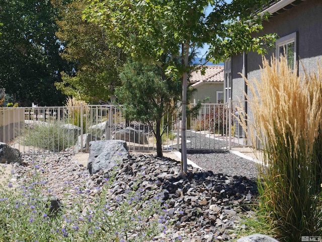 view of yard with fence