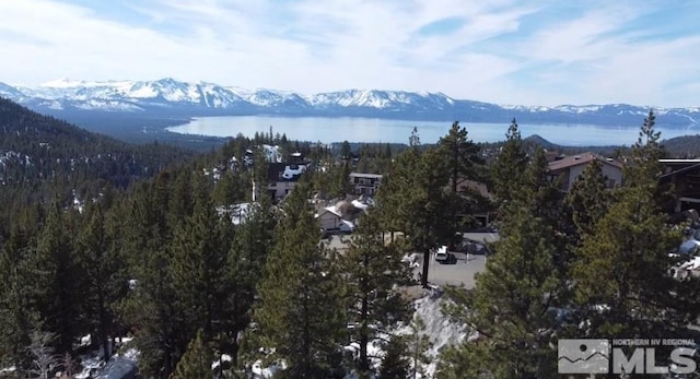 property view of mountains featuring a water view