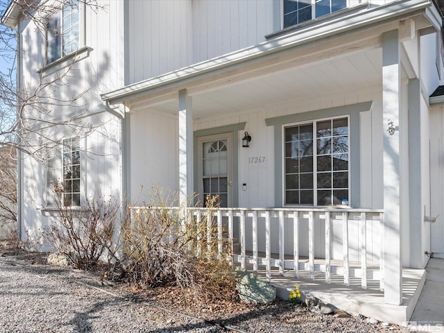 property entrance with a porch