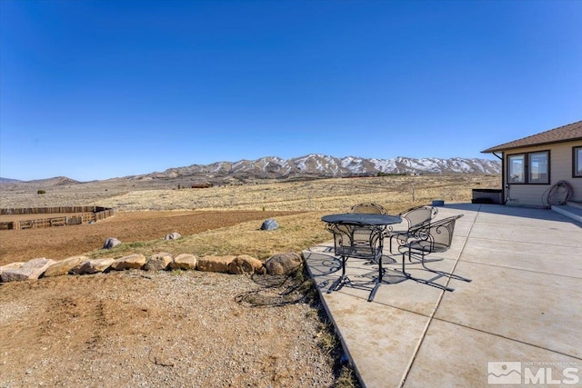 exterior space with a mountain view