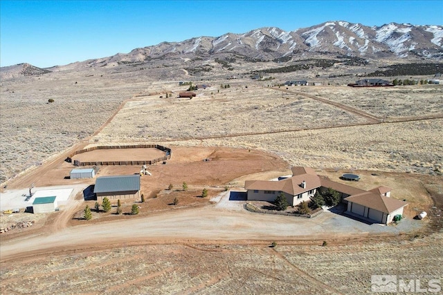 aerial view with a mountain view