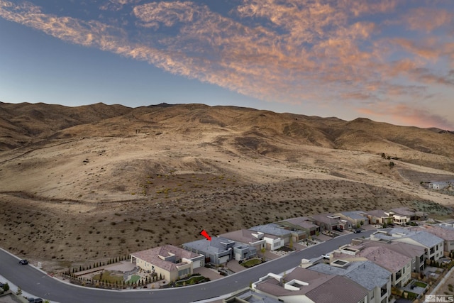 mountain view with a residential view