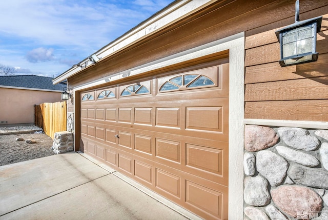 garage with driveway