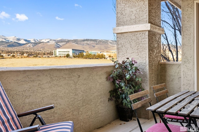 balcony with a mountain view