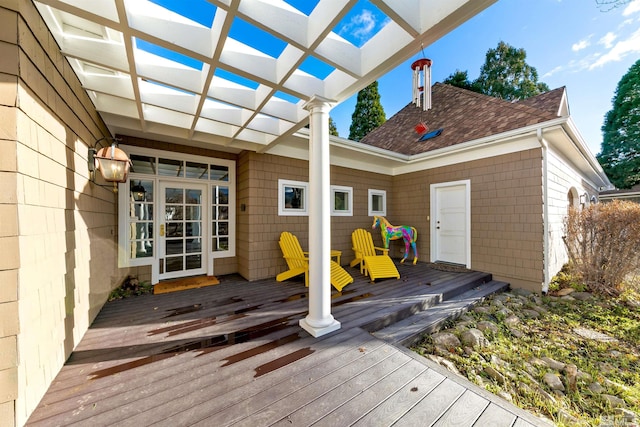 deck with a pergola