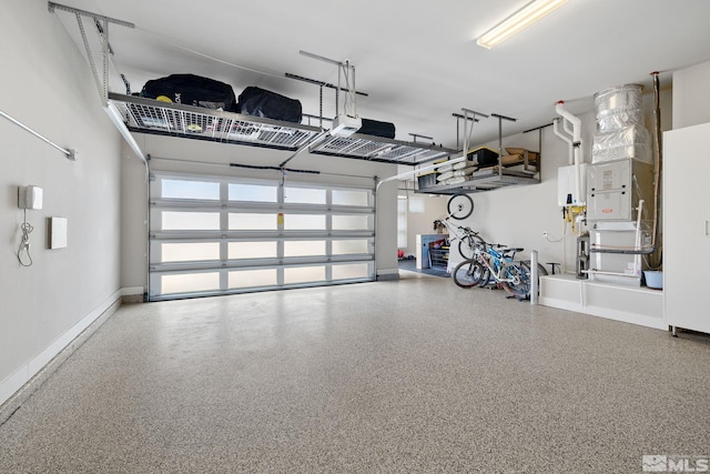 garage with baseboards