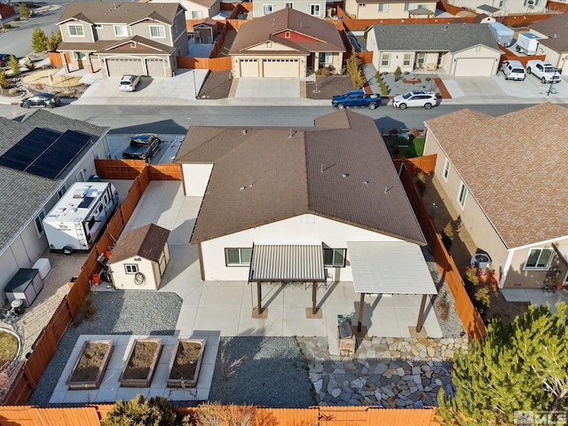 bird's eye view with a residential view