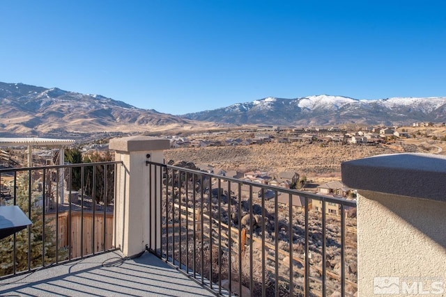 balcony with a mountain view