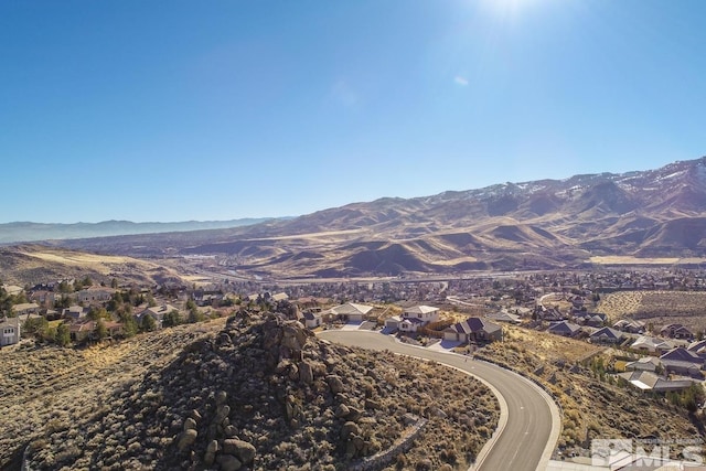 view of mountain feature with a residential view