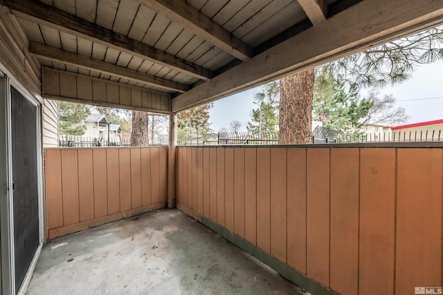 view of patio featuring fence