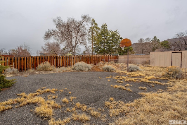 view of yard featuring fence