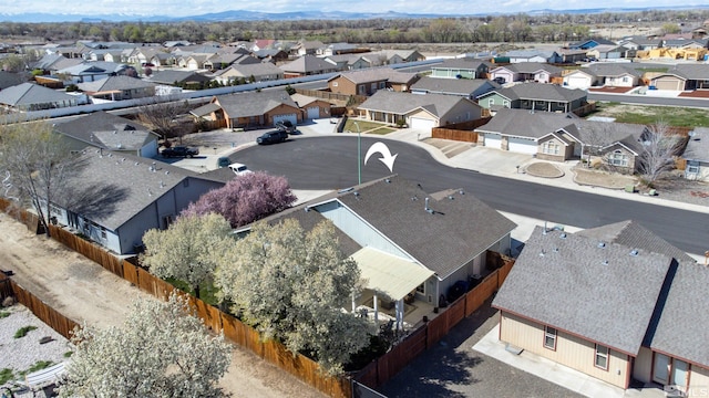 aerial view with a residential view