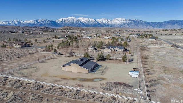 drone / aerial view with a mountain view