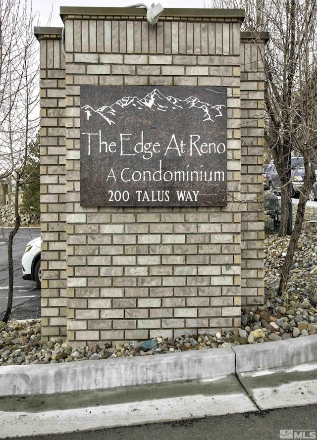 view of community sign