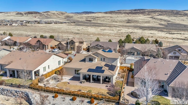 bird's eye view with a mountain view and a residential view