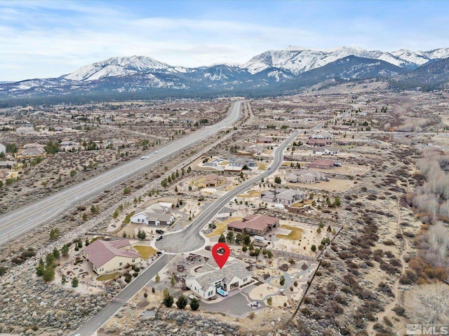 aerial view featuring a mountain view