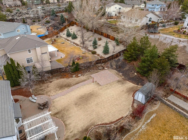 bird's eye view featuring a residential view