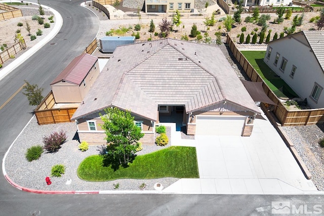 drone / aerial view featuring a residential view