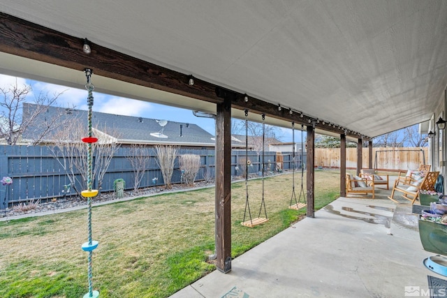 view of patio / terrace featuring a fenced backyard