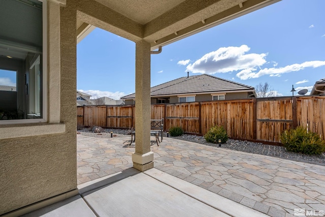 view of patio / terrace featuring a fenced backyard