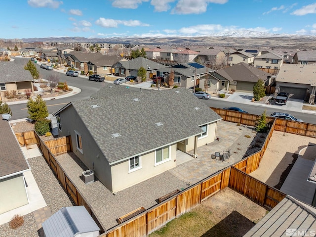 bird's eye view with a residential view