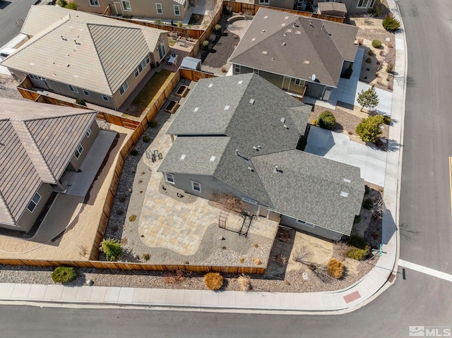 aerial view featuring a residential view