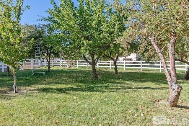 view of yard with fence