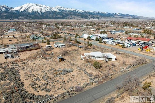 aerial view with a mountain view