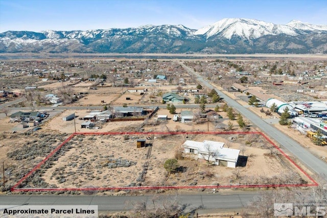 aerial view featuring a mountain view