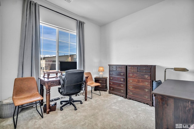 office area with carpet flooring