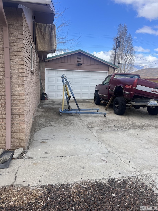 garage with driveway