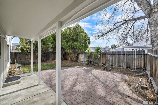 view of patio / terrace featuring a fenced backyard