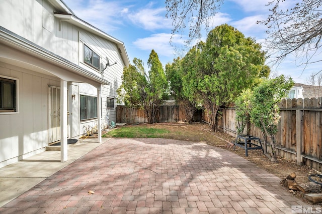 view of patio with a fenced backyard