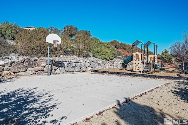 community playground featuring community basketball court