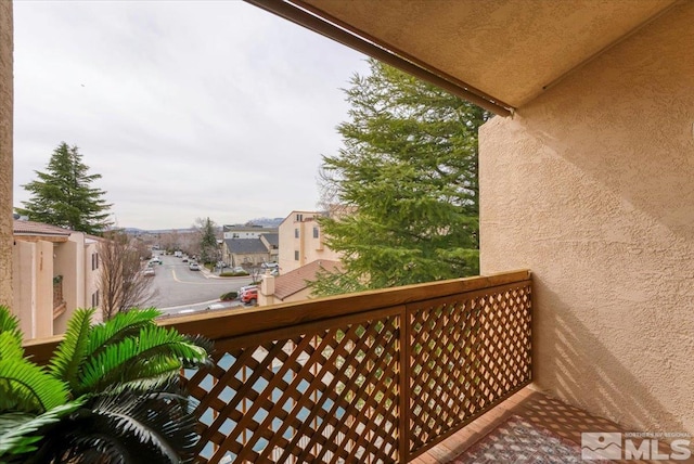 balcony with a residential view